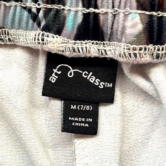 ART CLASS Girls' Size 7/8 Tropical Floral-Print Joggers with Side Stripes - Picture 5 of 7